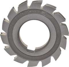 Made in USA - 1/16" Radius, 1/8" Circle Diam, 2-1/4" Diam x 0.26" Wide Cut, High Speed Steel Concave Radius Cutter - 2-1/4" OAL, Arbor Connection, Uncoated, Form Relieved, 10 Teeth - Industrial Tool & Supply