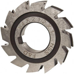 Made in USA - 1/8" Radius, 1/4" Circle Diam, 2-1/2" Diam x 0.445" Wide Cut, High Speed Steel Concave Radius Cutter - 2-1/2" OAL, Arbor Connection, Uncoated, Form Relieved, 10 Teeth - Industrial Tool & Supply