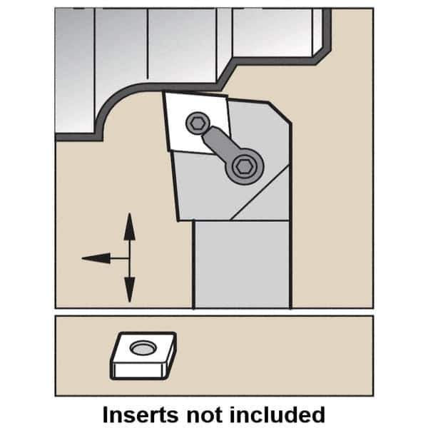 Kennametal - MCLN, Left Hand Cut, 5° Lead Angle, 1-1/2" Shank Height x 1-1/2" Shank Width, Negative Rake Indexable Turning Toolholder - 6" OAL, CN..54. Insert Compatibility, Series Kenloc - Industrial Tool & Supply