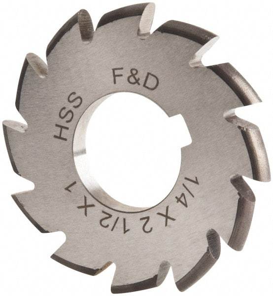 Made in USA - 1/8" Radius, 1/4" Circle Diam, 2-1/2" Cutter Diam, Arbor Connection, Convex Radius Cutter - High Speed Steel, Uncoated, Form Relieved, 12 Teeth - Industrial Tool & Supply