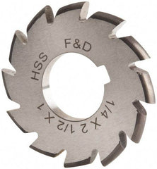 Made in USA - 1/8" Radius, 1/4" Circle Diam, 2-1/2" Cutter Diam, Arbor Connection, Convex Radius Cutter - High Speed Steel, Uncoated, Form Relieved, 12 Teeth - Industrial Tool & Supply