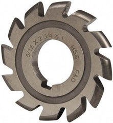 Made in USA - 5/32" Radius, 5/8" Circle Diam, 2-3/4" Cutter Diam, Arbor Connection, Convex Radius Cutter - High Speed Steel, Uncoated, Form Relieved, 12 Teeth - Industrial Tool & Supply