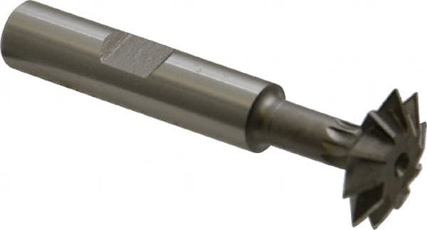 Made in USA - 3/4° 3/4" Cut Diam, 3/16" Cut Width, 3/8" Shank, High Speed Steel Double-Angle Cutter - Industrial Tool & Supply
