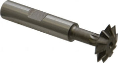 Made in USA - 3/4° 3/4" Cut Diam, 3/16" Cut Width, 3/8" Shank, High Speed Steel Double-Angle Cutter - Industrial Tool & Supply