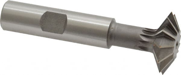 Made in USA - 1° 1" Cut Diam, 5/16" Cut Width, 1/2" Shank, High Speed Steel Double-Angle Cutter - Industrial Tool & Supply