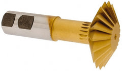 Made in USA - 2-1/4° 2-1/4" Cut Diam, 3/4" Cut Width, 7/8" Shank, High Speed Steel Double-Angle Cutter - Industrial Tool & Supply