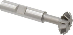 Made in USA - 3/4° 3/4" Cut Diam, 1/4" Cut Width, 3/8" Shank, High Speed Steel Double-Angle Cutter - Industrial Tool & Supply