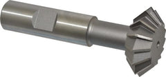 Made in USA - 1-3/8° 1-3/8" Cut Diam, 1/2" Cut Width, 5/8" Shank, High Speed Steel Double-Angle Cutter - Industrial Tool & Supply