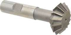 Made in USA - 1-1/2° 1-1/2" Cut Diam, 9/16" Cut Width, 5/8" Shank, High Speed Steel Double-Angle Cutter - Industrial Tool & Supply