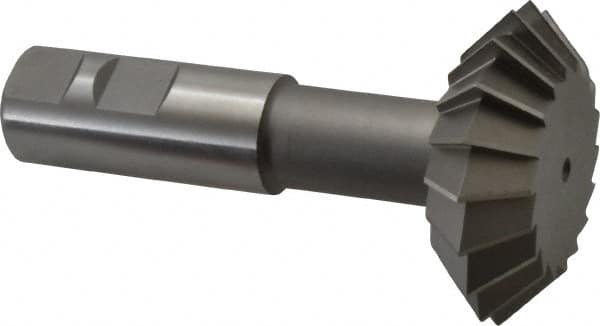 Made in USA - 2-1/4° 2-1/4" Cut Diam, 3/4" Cut Width, 7/8" Shank, High Speed Steel Double-Angle Cutter - Industrial Tool & Supply