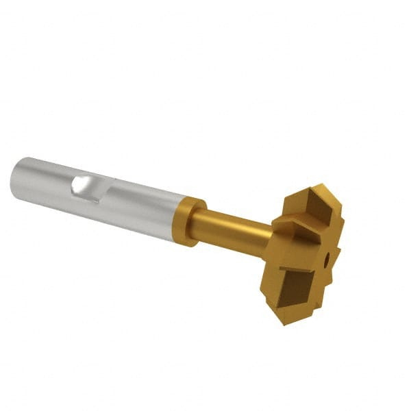 Made in USA - 3/4° 3/4" Cut Diam, 1/4" Cut Width, 3/8" Shank, High Speed Steel Double-Angle Cutter - Industrial Tool & Supply