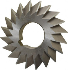 Made in USA - 2-3/4° 2-3/4" Cut Diam, 1/2" Cut Width, 1" Arbor, High Speed Steel Double-Angle Cutter - Industrial Tool & Supply