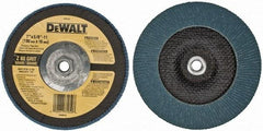 DeWALT - 80 Grit, 7" Disc Diam, 5/8-11 Center Hole, Type 29 Zirconia Alumina Flap Disc - 8,700 Max RPM, Fiberglass Backing, Arbor Attaching System, Coated - Industrial Tool & Supply
