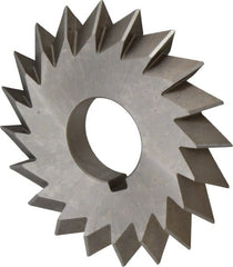 Made in USA - 4° 4" Cut Diam, 1/2" Cut Width, 1-1/4" Arbor, High Speed Steel Double-Angle Cutter - Industrial Tool & Supply