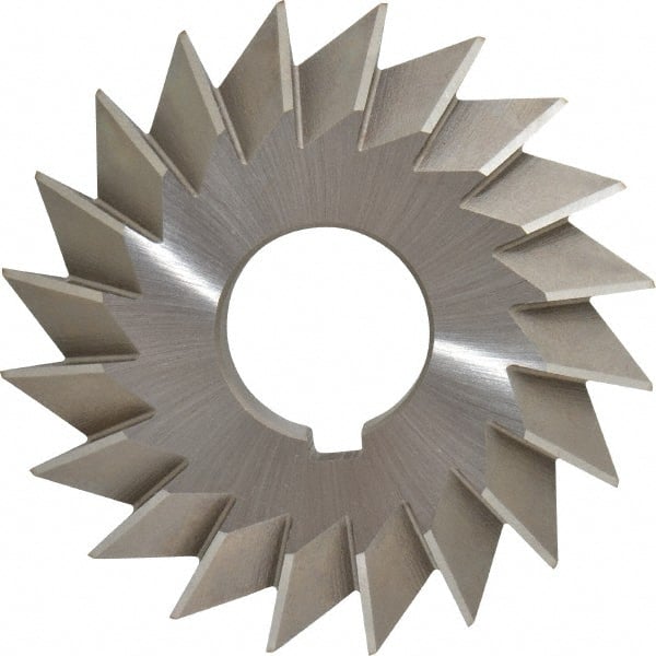 Made in USA - 4° 4" Cut Diam, 3/4" Cut Width, 1-1/4" Arbor, High Speed Steel Double-Angle Cutter - Industrial Tool & Supply