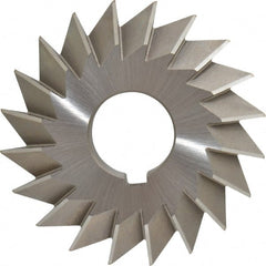 Made in USA - 4° 4" Cut Diam, 3/4" Cut Width, 1-1/4" Arbor, High Speed Steel Double-Angle Cutter - Industrial Tool & Supply