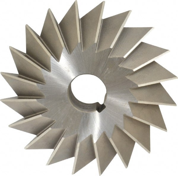 Made in USA - 6° 6" Cut Diam, 1-1/2" Cut Width, 1-1/4" Arbor, High Speed Steel Double-Angle Cutter - Industrial Tool & Supply
