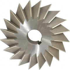Made in USA - 6° 6" Cut Diam, 1-1/2" Cut Width, 1-1/4" Arbor, High Speed Steel Double-Angle Cutter - Industrial Tool & Supply