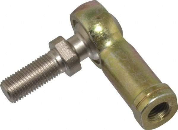 Alinabal - 3/8" ID, 1" Max OD, 3,250 Lb Max Static Cap, Spherical Rod End - 3/8-24 LH, 9/16" Shank Diam, 15/16" Shank Length, Steel with Molded Nyloy Raceway - Industrial Tool & Supply