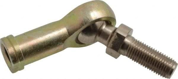 Alinabal - 7/16" ID, 1-1/8" Max OD, 3,800 Lb Max Static Cap, Spherical Rod End - 7/16-20 LH, 5/8" Shank Diam, 1-1/16" Shank Length, Steel with Molded Nyloy Raceway - Industrial Tool & Supply