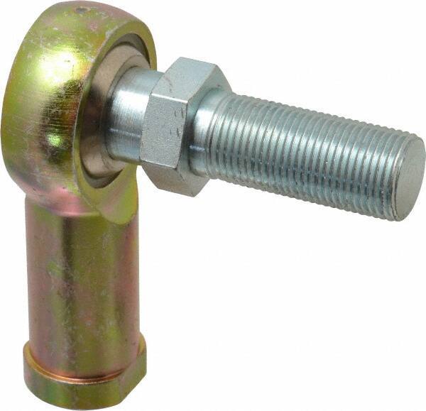 Alinabal - 3/4" ID, 1-3/4" Max OD, 9,000 Lb Max Static Cap, Spherical Rod End - 3/4-16 RH, 1" Shank Diam, 1-3/4" Shank Length, Steel with Molded Nyloy Raceway - Industrial Tool & Supply