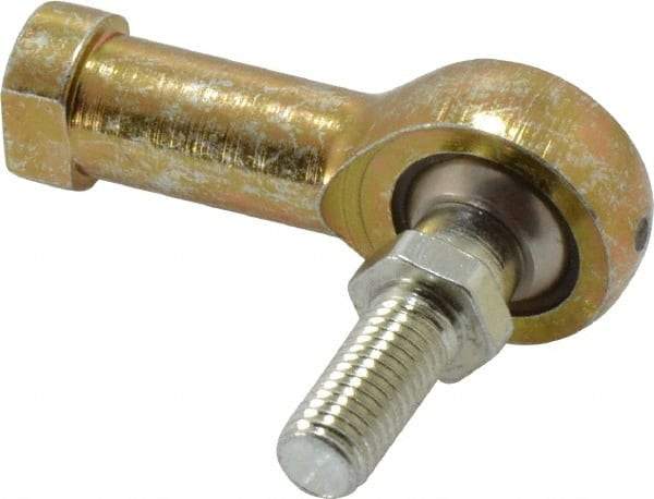 Alinabal - 1/4" ID, 3/4" Max OD, 1,650 Lb Max Static Cap, Spherical Rod End - 1/4-28 RH, 3/8" Shank Diam, 3/4" Shank Length, Steel with Molded Nyloy Raceway - Industrial Tool & Supply