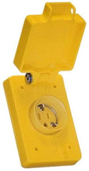 Value Collection - 125 VAC, 15 Amp, 5-15R NEMA, Ungrounded Receptacle - 2 Poles, 3 Wire, Female End, Yellow - Industrial Tool & Supply