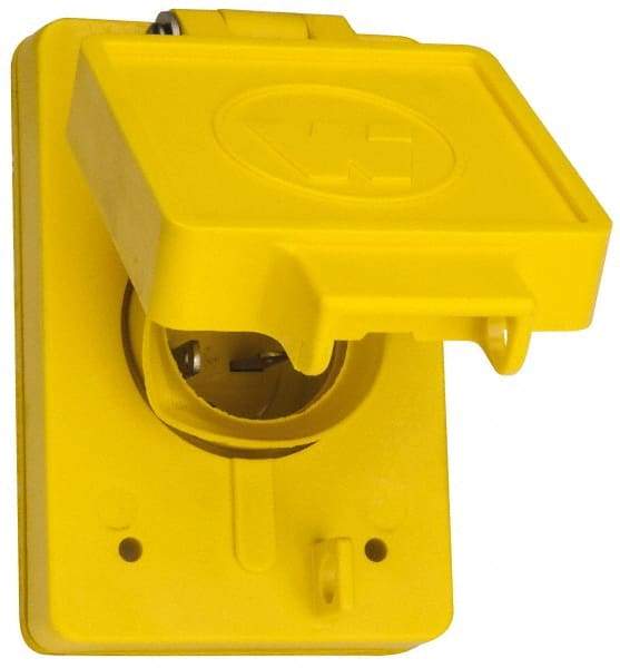 Value Collection - 250 VAC, 20 Amp, 6-20P NEMA, Ungrounded Receptacle - 2 Poles, 3 Wire, Male End, Yellow - Industrial Tool & Supply