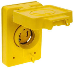 Value Collection - 125 VAC, 15 Amp, L1-15R NEMA, Ungrounded Receptacle - 2 Poles, 2 Wire, Female End, Yellow - Industrial Tool & Supply