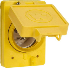 Value Collection - 125 VAC, 20 Amp, L5-20P NEMA, Ungrounded Receptacle - 2 Poles, 3 Wire, Male End, Yellow - Industrial Tool & Supply