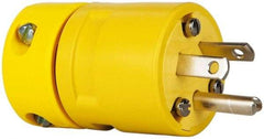 Value Collection - 125/250 VAC, 30 Amp, NonNEMA, Straight, Ungrounded, Industrial Grade Plug - 3 Pole, 3 Wire, 1 Phase, Rubber, Yellow - Industrial Tool & Supply