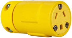 Value Collection - 277 VAC, 15 Amp, 7-15 NEMA, Straight, Ungrounded, Industrial Grade Connector - 2 Pole, 3 Wire, Rubber, Yellow - Industrial Tool & Supply