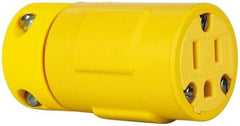 Value Collection - 125 VAC, 15 Amp, 5-15 NEMA, Straight, Ungrounded, Industrial Grade Connector - 2 Pole, 3 Wire, 1 Phase, Rubber, Yellow - Industrial Tool & Supply