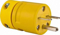Value Collection - 250 VAC, 15 Amp, 6-16 NEMA, Straight, Ungrounded, Industrial Grade Plug - 2 Pole, 3 Wire, 1 Phase, Rubber, Yellow - Industrial Tool & Supply