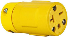 Value Collection - 250 VAC, 20 Amp, 6-20 NEMA, Straight, Ungrounded, Industrial Grade Connector - 2 Pole, 3 Wire, 1 Phase, Rubber, Yellow - Industrial Tool & Supply