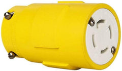 Value Collection - 125/250 VAC, 30 Amp, NonNEMA, Straight, Ungrounded, Industrial Grade Connector - 4 Pole, 4 Wire, 1 Phase, Rubber, Yellow - Industrial Tool & Supply