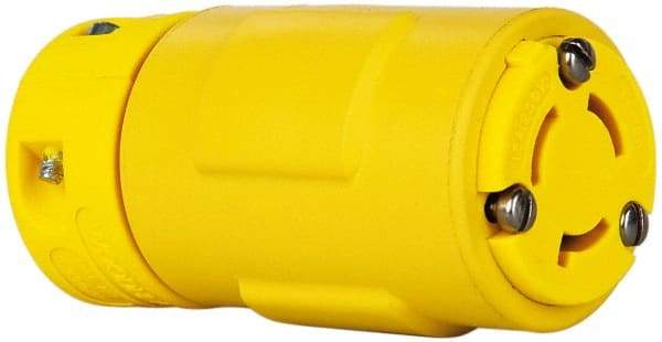 Value Collection - 250 VAC, 15 Amp, L6-15 NEMA, Straight, Ungrounded, Industrial Grade Connector - 2 Pole, 3 Wire, 1 Phase, Rubber, Yellow - Industrial Tool & Supply