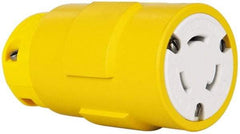 Value Collection - 125 VAC, 20 Amp, L5-20 NEMA, Straight, Ungrounded, Industrial Grade Connector - 2 Pole, 3 Wire, 1 Phase, Rubber, Yellow - Industrial Tool & Supply