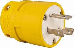 Value Collection - 277 VAC, 30 Amp, L7-30 NEMA, Straight, Ungrounded, Industrial Grade Plug - 2 Pole, 3 Wire, 1 Phase, Rubber, Yellow - Industrial Tool & Supply