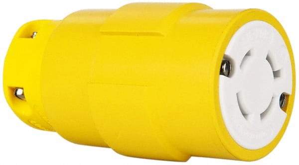 Value Collection - 480 VAC, 20 Amp, L16-20 NEMA, Straight, Ungrounded, Industrial Grade Connector - 3 Pole, 4 Wire, 3 Phase, Rubber, Yellow - Industrial Tool & Supply