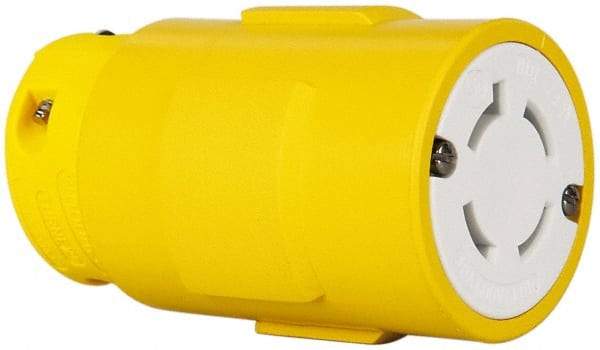 Value Collection - 600 VAC, 30 Amp, L17-30 NEMA, Straight, Ungrounded, Industrial Grade Connector - 3 Pole, 4 Wire, Rubber, Yellow - Industrial Tool & Supply