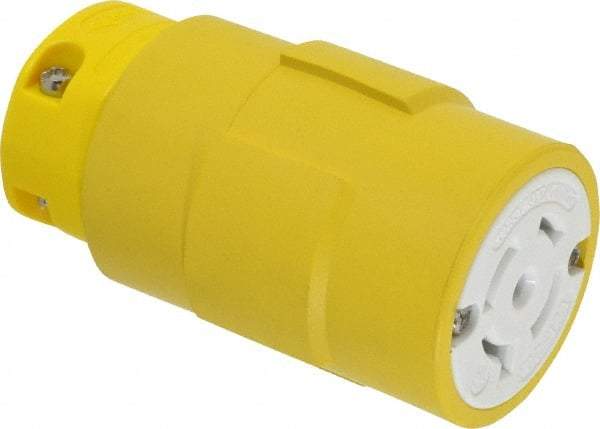 Value Collection - 120/208 VAC, 20 Amp, L21-20 NEMA, Straight, Self Grounding, Industrial Grade Connector - 4 Pole, 5 Wire, 3 Phase, Rubber, Yellow - Industrial Tool & Supply