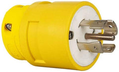 Value Collection - 347/600 VAC, 30 Amp, L23-30 NEMA, Straight, Ungrounded, Industrial Grade Plug - 4 Pole, 5 Wire, Rubber, Yellow - Industrial Tool & Supply