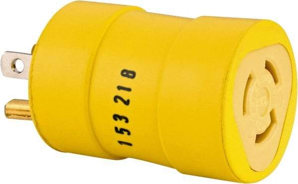 Woodhead Electrical - 1 Outlet, 125 VAC, 15 Amp, Yellow, Single Outlet Adapter - 5-15, L5-15 NEMA Configuration, CSA Certified, CSA File LR6837, UL File E10176, UL Listed - Industrial Tool & Supply