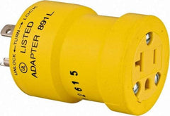 Woodhead Electrical - 1 Outlet, 125 VAC, 20 Amp, Yellow, Single Outlet Adapter - 5-20, L5-20 NEMA Configuration, CSA Certified, CSA File LR6837, UL File E10176, UL Listed - Industrial Tool & Supply