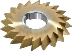 Made in USA - 4° 4" Cut Diam, 1/2" Cut Width, 1-1/4" Arbor, High Speed Steel Double-Angle Cutter - Industrial Tool & Supply
