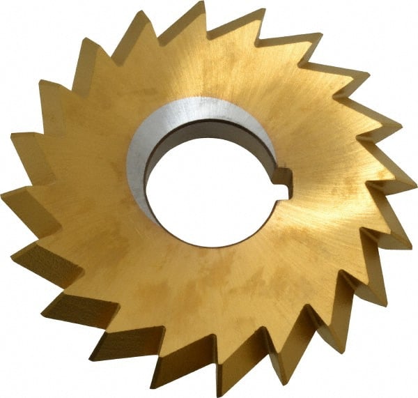 Made in USA - 4° 4" Cut Diam, 1/2" Cut Width, 1-1/4" Arbor, High Speed Steel Double-Angle Cutter - Industrial Tool & Supply