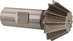 Made in USA - 1-1/2" Diam x 5/8" Width of Cut, 60° Included Angle, Shank Connection, High Speed Steel Single Angle Cutter - 3/4" Shank Diam, 2-3/4" Overall Length, Right Hand Cut, Uncoated - Industrial Tool & Supply