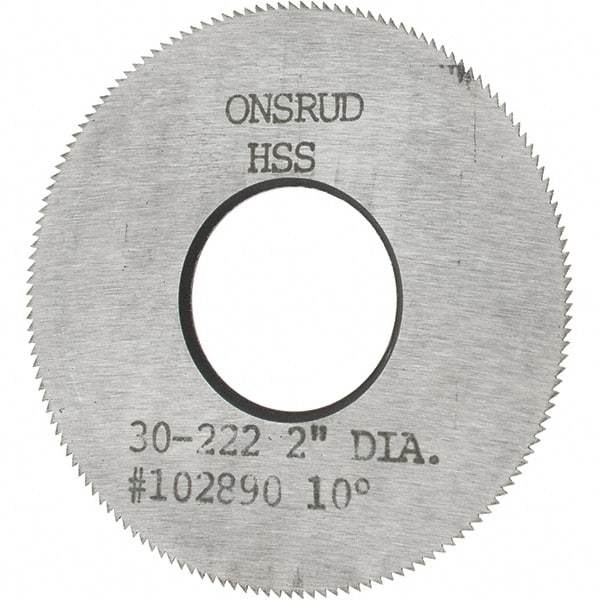Onsrud - 2" Diam x 0.032" Blade Thickness x 3/4" Arbor Hole Diam, 150 Tooth Slitting and Slotting Saw - Arbor Connection, High Speed Steel - Industrial Tool & Supply