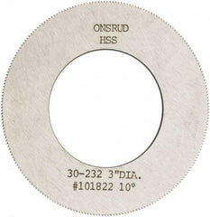 Onsrud - 3" Diam x 0.032" Blade Thickness x 1-5/8" Arbor Hole Diam, 224 Tooth Slitting and Slotting Saw - Arbor Connection, High Speed Steel - Industrial Tool & Supply